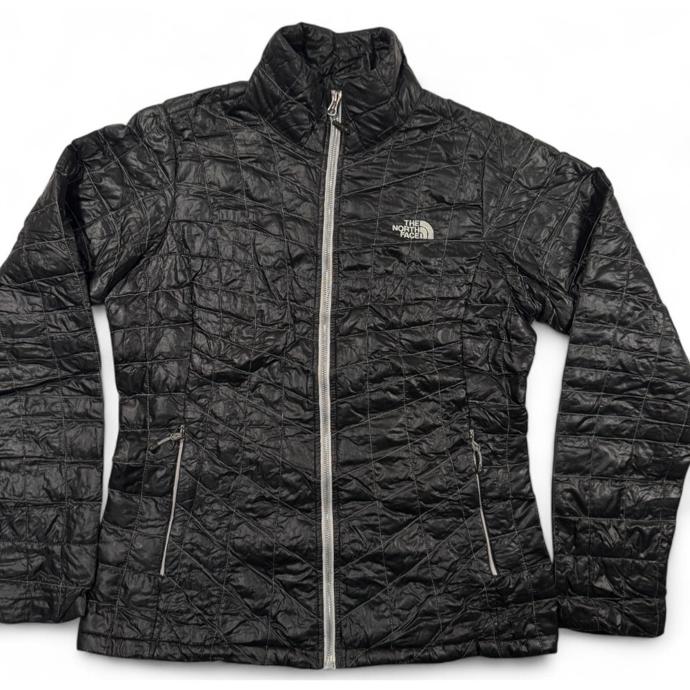 The North Face Thermoball Jacket Womens Small Black Puffer Nylon Quilted Light